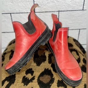 Kodiak Steel Shank Rubber Work Boots Size 6 Red/Black